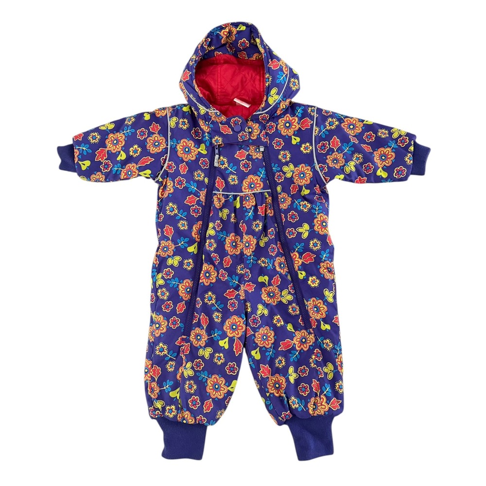 Hanna Andersson Snowsuit 80cm 18-24mo Floral Winter Bunting One Piece Ski Suit